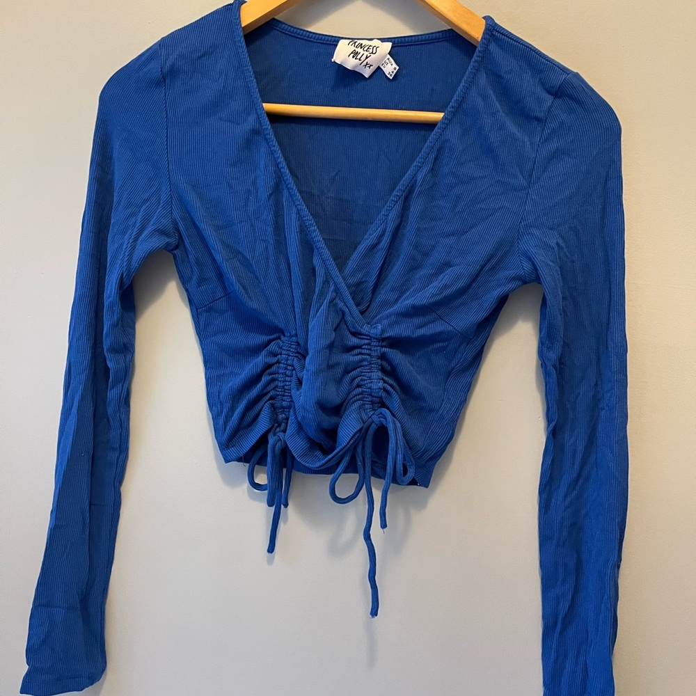 Princess Polly. Royal blue long sleeve crop top size 4